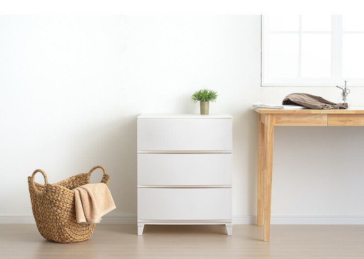 選べる7色 日本製 収納ケース チェスト 幅54cm ワイド3段 ルームス シェード ROOM'S shade リビングチェスト サニタリー 収納ボックス 衣装ケース タンス クローゼット 押入れ 押し入れ サンカ(代引不可)