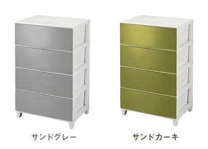 選べる7色 日本製 収納ケース チェスト 幅54cm ワイド4段 ルームス シェード ROOM'S shade リビングチェスト サニタリー 収納ボックス 衣装ケース タンス クローゼット 押入れ 押し入れ サンカ(代引不可)