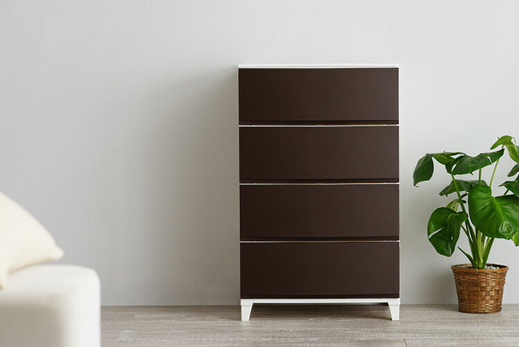 選べる7色 日本製 収納ケース チェスト 幅54cm ワイド4段 ルームス シェード ROOM'S shade リビングチェスト サニタリー 収納ボックス 衣装ケース タンス クローゼット 押入れ 押し入れ サンカ(代引不可)