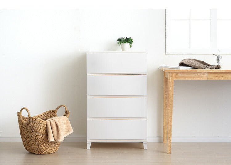 選べる7色 日本製 収納ケース チェスト 幅54cm ワイド4段 ルームス シェード ROOM'S shade リビングチェスト サニタリー 収納ボックス 衣装ケース タンス クローゼット 押入れ 押し入れ サンカ(代引不可)