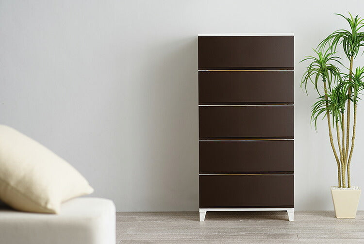 選べる7色 日本製 収納ケース チェスト 幅54cm ワイド5段 ルームス シェード ROOM'S shade リビングチェスト サニタリー 収納ボックス 衣装ケース タンス クローゼット 押入れ 押し入れ サンカ(代引不可)