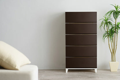 選べる7色 日本製 収納ケース チェスト 幅54cm ワイド5段 ルームス シェード ROOM'S shade リビングチェスト サニタリー 収納ボックス 衣装ケース タンス クローゼット 押入れ 押し入れ サンカ(代引不可)