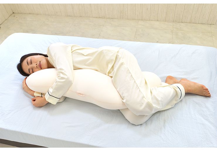 日本製 空間フィットの抱き枕 【約幅65×奥行100cm】 L字 枕難民 フィット感 体圧分散 カバー付き(代引不可)