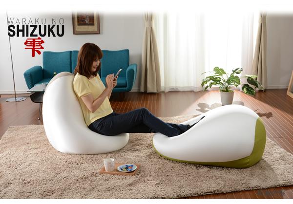 日本製 国産 ビーズクッション 和楽の雫 クッション ソファ ビーズソファ マイクロビーズ 二色 かわいい おしゃれ ひとり暮らし 和楽 Lサイズ(代引不可)