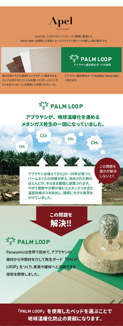 ベッドフレーム ダブル コンセント付きバイカラーデザインローベッド 千 ベットフレーム ベッド 4-001 BR D パームループ ツーバイカラーデザインローベッド コンセント バイカラー(代引不可)