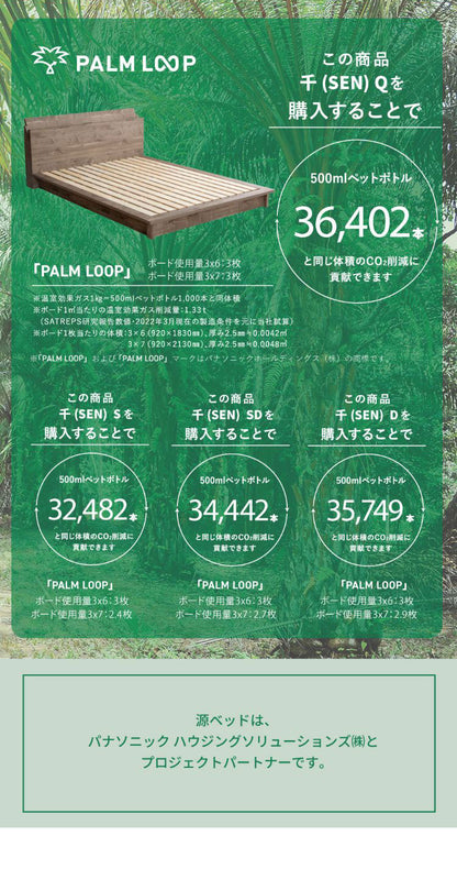 ベッドフレーム シングル コンセント付きバイカラーデザインローベッド 千 ベットフレーム ベッド 4-001 BR S パームループ ツーバイカラーデザインローベッド コンセント バイカラー(代引不可)