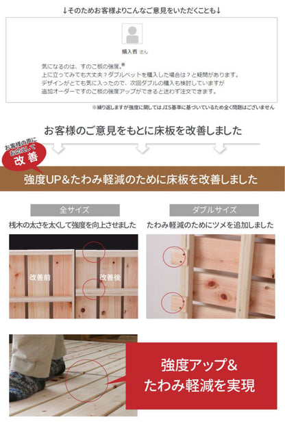 ベッドフレーム シングル 島根県産・高知四万十産ひのきすのこベッド 繊細すのこ ベットフレーム ベッド ベット 寝具 インテリア 家具 TCB223繊細スノコ S シングルサイズ Sサイズ(代引不可)