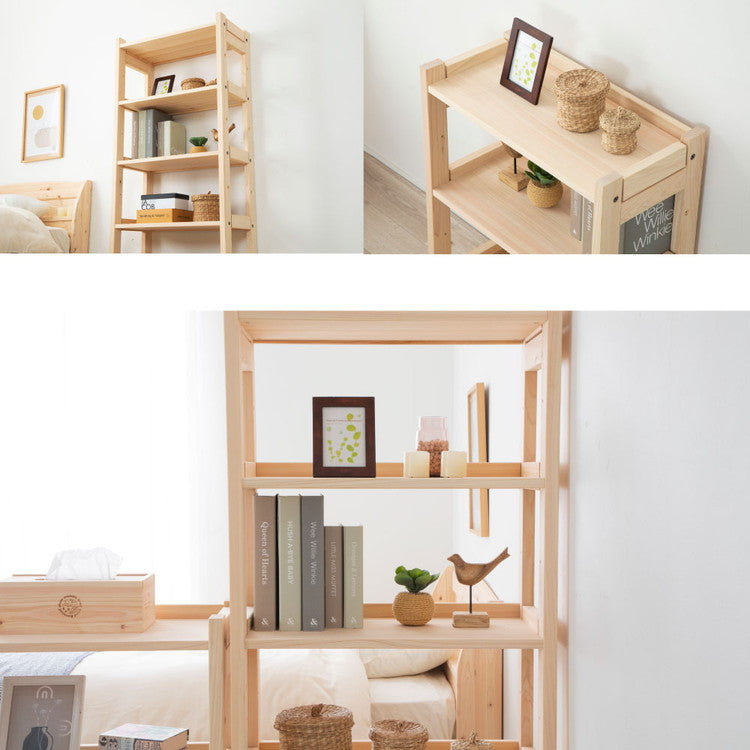 シェルフ ひのき オープンラック 幅60cm 高さ135cm 5段 ラック 収納 収納ラック リビング収納 ディスプレイラック ディスプレイ 収納棚 2-751 檜シェルフHI(代引不可)