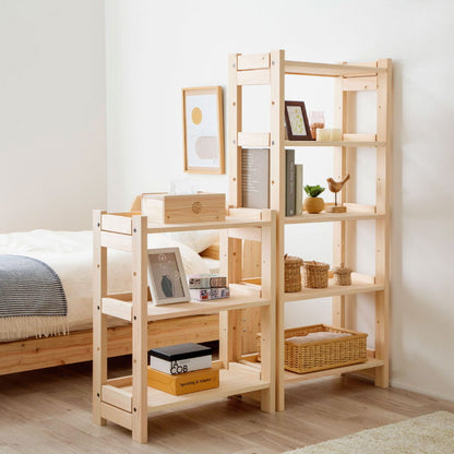 シェルフ ひのき オープンラック 幅60cm 高さ135cm 5段 ラック 収納 収納ラック リビング収納 ディスプレイラック ディスプレイ 収納棚 2-751 檜シェルフHI(代引不可)