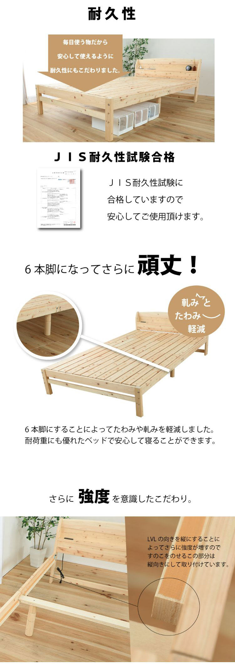 ベッドフレーム セミダブル 高さが選べるすのこベッド ベットフレーム ベッド ベット 寝具 インテリア 家具 TCB534 SD スノコ セミダブルサイズ SDサイズ(代引不可)