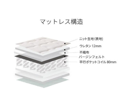 マットレス セミダブル 薄型三つ折りポケットコイルマットレス 敷布団 敷き布団 マット 寝具 インテリア 家具 M6071 SD 三つ折りポケットコイルマットレス セミダブルサイズ SDサイズ(代引不可)