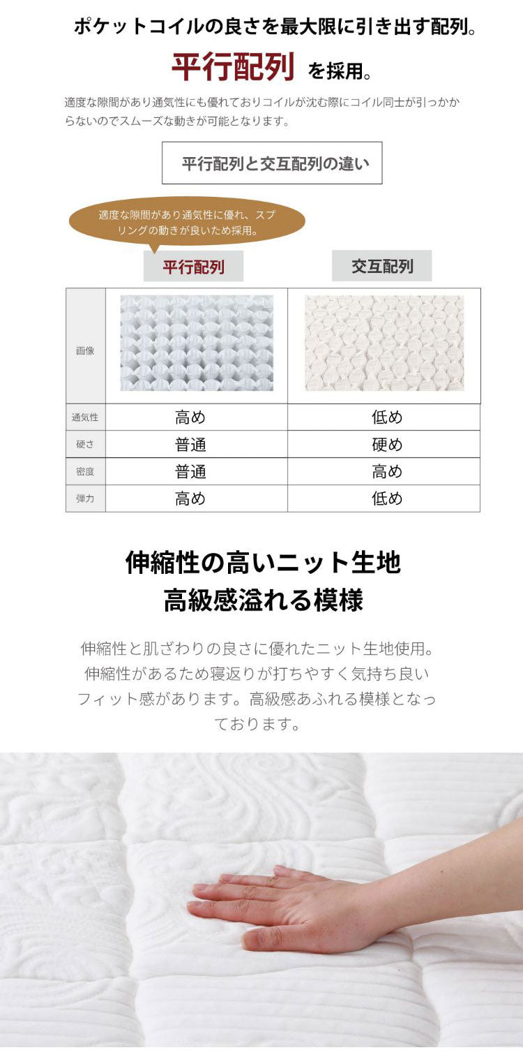 マットレス シングル 国産ポケットコイルマットレス 夜香プレミアム 敷布団 敷き布団 マット 寝具 インテリア 家具 日圧縮P628 夜香プレミアム2 国産マット S シングルサイズ Sサイズ(代引不可)