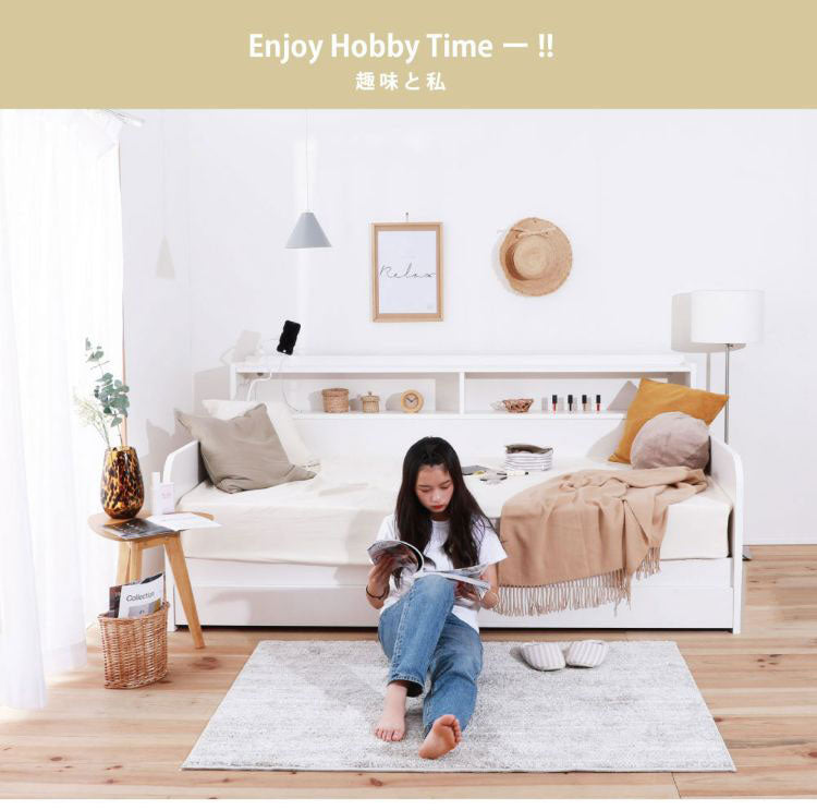 ベッドフレーム シングル デイベッド ベットフレーム ベッド ベット 寝具 インテリア 家具 GMB130 WH NA S シングルサイズ Sサイズ(代引不可)