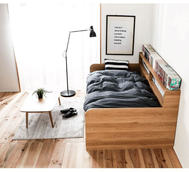 ベッドフレーム シングル デイベッド ベットフレーム ベッド ベット 寝具 インテリア 家具 GMB130 WH NA S シングルサイズ Sサイズ(代引不可)