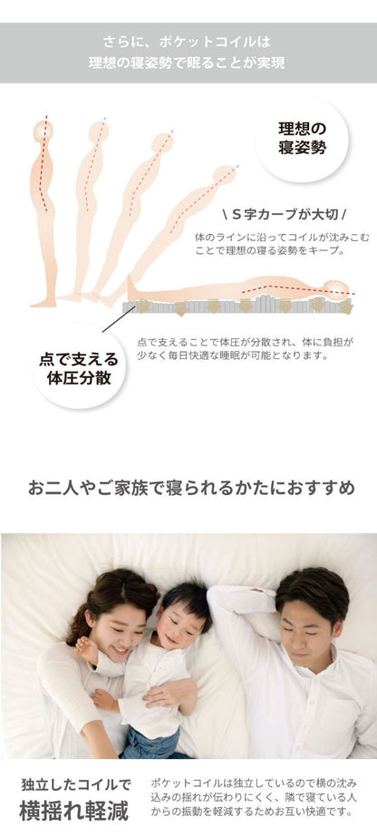 マットレス クイーン セミシングル×2 国産ポケットコイルマットレス 夜香ハイグレード2 敷布団 敷き布団 マット 寝具 夜香ハイグレード 日本製 ポケットコイル(代引不可)