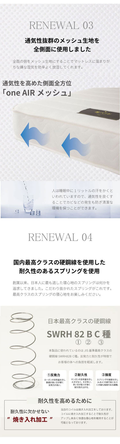 源ベッド VQ1126 SD 夜香ハイグレードWH ソフト レギュラー ハード セミダブル マットレス付き マットレスセット マットレス付きベッドフレーム マットレス付きベッド ベッド 寝具 インテリア 家具(代引不可)