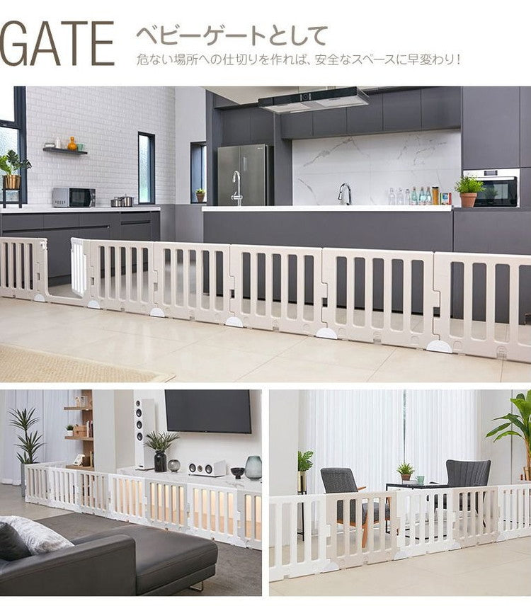 【固定ホルダー付き】 ベビーサークル MODERN 扉付き10枚セット ドア付き ベビーゲート 柵 パネル 仕切り ケージ 韓国インテリア ベビー 赤ちゃん キッズ 出産祝い プレゼント caraz カラズ(代引不可)