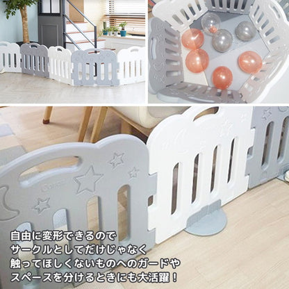 ベビーサークル ドア付10枚セット 140×200cmプレイマット用 caraz カラズ 扉付き ベビーゲート 柵 パネル 仕切り ケージ ベビー 赤ちゃん キッズ 出産祝い プレゼント(代引不可)