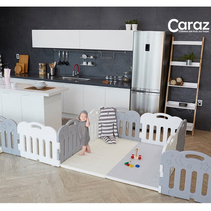 【固定ホルダー付き】 caraz カラズ ベビーサークル 6枚セット FANCY ベビーゲート 柵 パネル 仕切り ケージ ベビー 赤ちゃん キッズ 出産祝い プレゼント(代引不可)