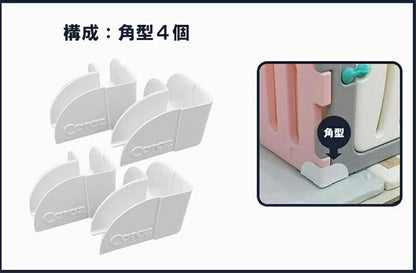 ベビーサークル caraz カラズ 固定ホルダー 角型 4個 セット スタンドオプション 追加用 ホルダー 滑り止め 連結 固定 柵 仕切り ベビー キッズ 赤ちゃん 北欧 おしゃれ (代引不可)