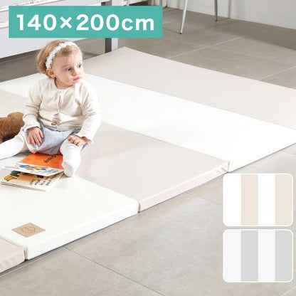 抗菌 プレイマット 4段 140×200cm 厚さ4cm 防炎 ノンホルム 防音 防水 ベビーマット フロアマット ジョイントマット(代引不可)