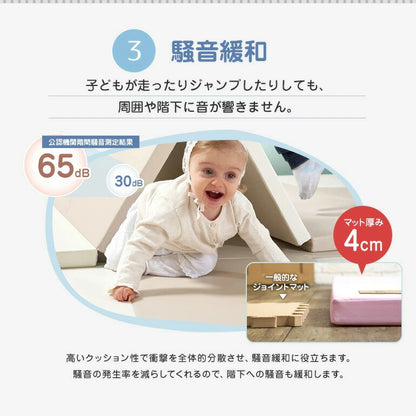 抗菌 プレイマット 4段 140×200cm 厚さ4cm 防炎 ノンホルム 防音 防水 ベビーマット フロアマット ジョイントマット(代引不可)
