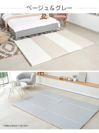 抗菌 プレイマット 4段 140×200cm 厚さ4cm 防炎 ノンホルム 防音 防水 ベビーマット フロアマット ジョイントマット(代引不可)