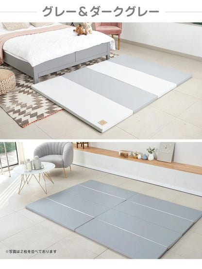 抗菌 プレイマット 4段 140×200cm 厚さ4cm 防炎 ノンホルム 防音 防水 ベビーマット フロアマット ジョイントマット(代引不可)