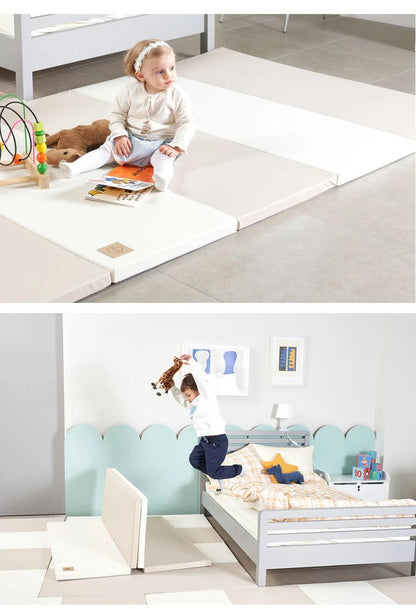 抗菌 プレイマット 4段 140×200cm 厚さ4cm 防炎 ノンホルム 防音 防水 ベビーマット フロアマット ジョイントマット(代引不可)