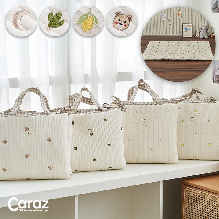 ナップマット お昼寝マット イブル イブルマット お昼寝布団 赤ちゃん 持ち運び 洗える 折りたたみ ベビー マット 刺繍 プレイマット キルティング 出産祝い 韓国 caraz カラズ(代引不可)