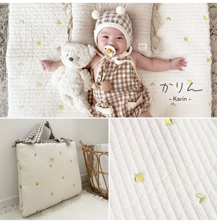 ナップマット お昼寝マット イブル イブルマット お昼寝布団 赤ちゃん 持ち運び 洗える 折りたたみ ベビー マット 刺繍 プレイマット キルティング 出産祝い 韓国 caraz カラズ(代引不可)