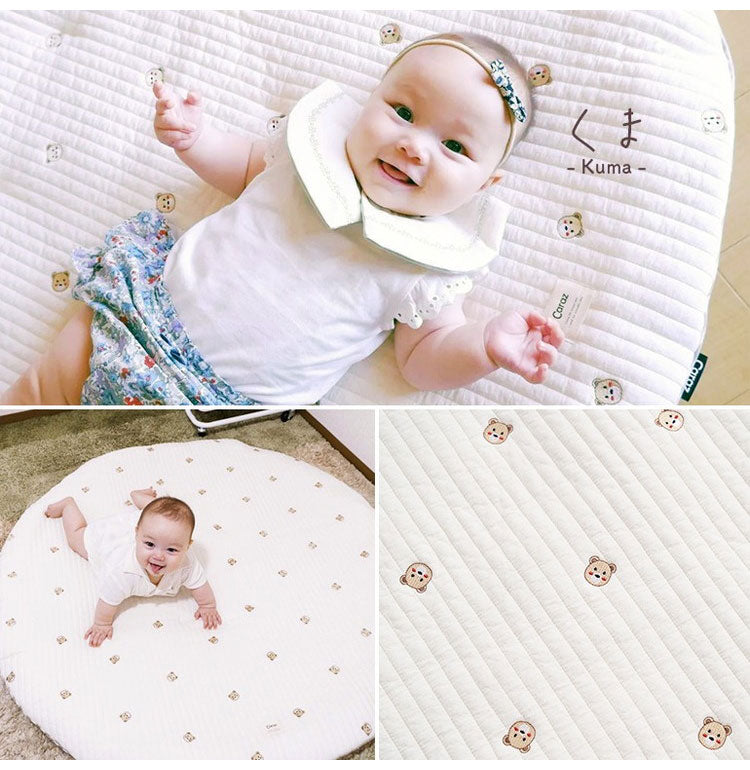 サニーマット イブル イブルマット ラウンドマット 円形 お昼寝マット 刺繍 ベビー マット キルティング プレイマット 赤ちゃん 保育園 幼稚園 リバーシブル 洗える 大判 出産祝い 韓国 caraz カラズ(代引不可)