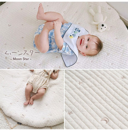 サニーマット イブル イブルマット ラウンドマット 円形 お昼寝マット 刺繍 ベビー マット キルティング プレイマット 赤ちゃん 保育園 幼稚園 リバーシブル 洗える 大判 出産祝い 韓国 caraz カラズ(代引不可)