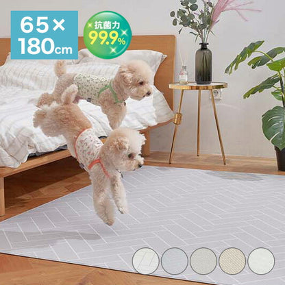 抗菌 ペットマット 65×180×0.5cm 床暖房対応 ノンホルム 防炎 犬 猫 防水 マーブル 大理石調 フローリング ペット マット 滑り止め 大判 pvcマット プレイマット(代引不可)
