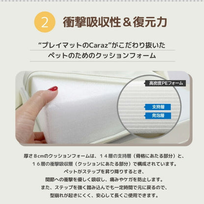 ペットステップ 5段 ドッグステップ ペットスロープ 犬 猫 ペット用 階段 補助 上り下り ケガ防止 シニア犬 介護用品 ドッグスロープ 小型犬 高齢犬 ミニチュアダックス チワワ Caraz カラズ(代引不可)