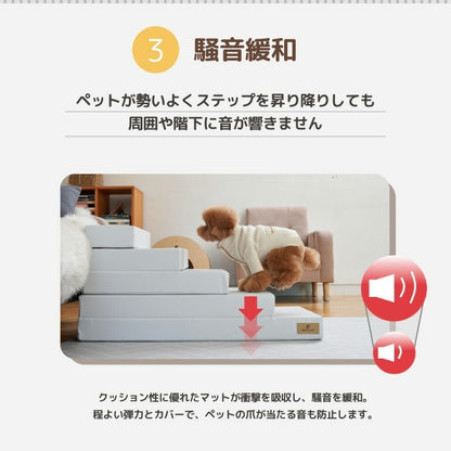ペットステップ 5段 ドッグステップ ペットスロープ 犬 猫 ペット用 階段 補助 上り下り ケガ防止 シニア犬 介護用品 ドッグスロープ 小型犬 高齢犬 ミニチュアダックス チワワ Caraz カラズ(代引不可)