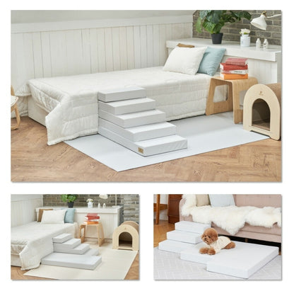 ペットステップ 5段 ドッグステップ ペットスロープ 犬 猫 ペット用 階段 補助 上り下り ケガ防止 シニア犬 介護用品 ドッグスロープ 小型犬 高齢犬 ミニチュアダックス チワワ Caraz カラズ(代引不可)