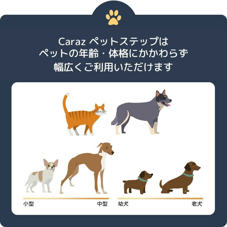 ペットステップ 5段 ドッグステップ ペットスロープ 犬 猫 ペット用 階段 補助 上り下り ケガ防止 シニア犬 介護用品 ドッグスロープ 小型犬 高齢犬 ミニチュアダックス チワワ Caraz カラズ(代引不可)
