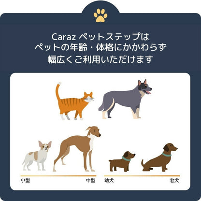 ペットステップ 5段 ドッグステップ ペットスロープ 犬 猫 ペット用 階段 補助 上り下り ケガ防止 シニア犬 介護用品 ドッグスロープ 小型犬 高齢犬 ミニチュアダックス チワワ Caraz カラズ(代引不可)