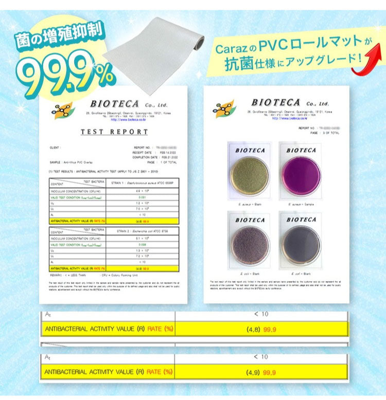 ロールマット 抗菌 防炎 ノンホルム プレイマット 大理石調 マーブル 110×300×1.5cm 韓国インテリア フロアマット 床暖房対応 PVC 厚手 防水 出産祝い 赤ちゃん マット 防音 お昼寝 caraz カラズ(代引不可)