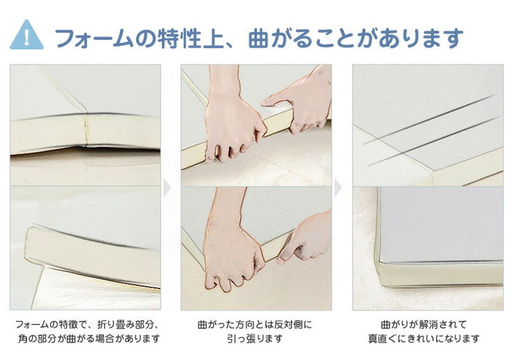 ノンホルム 防炎 プレイマット 120×160×4cm 4段 フロアマット ベビーマット 大判 床暖房対応 折りたたみ すべり止め Caraz(代引不可)