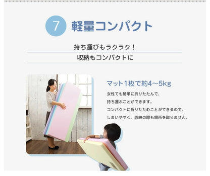 プレイマット 120×200×4cm 4段 ベビーマット ノンホルム 防炎 防音 厚手 防水 すべり止め キッズ 折り畳み caraz 洗える(代引不可)