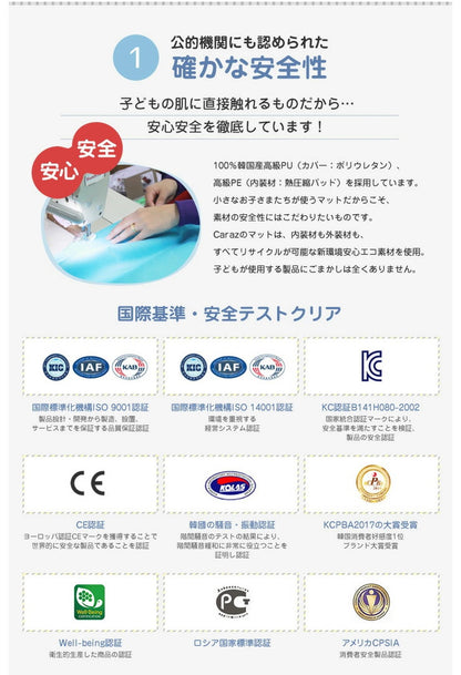 プレイマット 120×200×4cm 4段 ベビーマット ノンホルム 防炎 防音 厚手 防水 すべり止め キッズ 折り畳み caraz 洗える(代引不可)