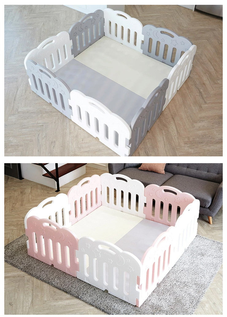 プレイマット ベビーサークル用 140×140×4cm 2段 ノンホルム 防炎 防音 厚手 折りたたみ 防水 すべり止め キッズ caraz 洗える(代引不可)