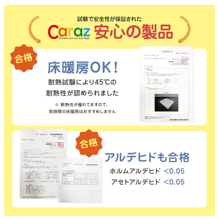 プレイマット ベビーサークル用 140×140×4cm 2段 ノンホルム 防炎 防音 厚手 折りたたみ 防水 すべり止め キッズ caraz 洗える(代引不可)