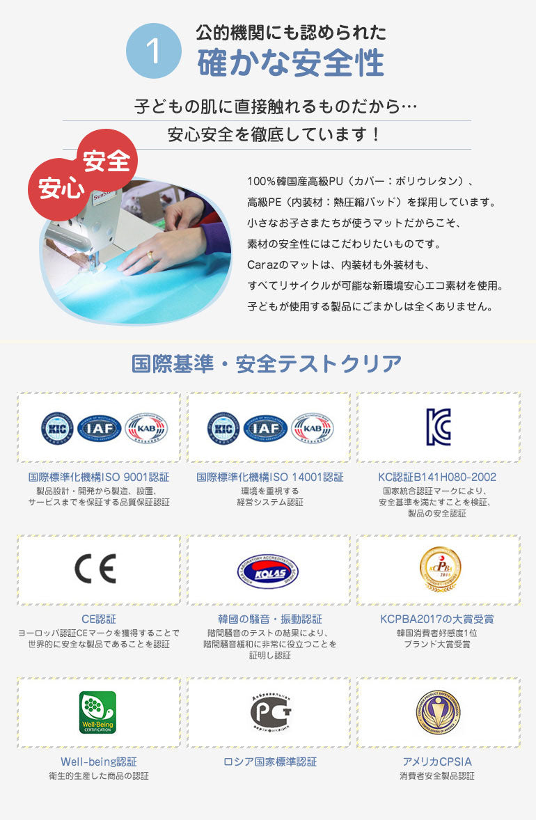 ノンホルム 防炎 プレイマット 140×200×4cm 4段 フロアマット ベビーマット リバーシブル 大判 床暖房対応 折りたたみ すべり止め Caraz(代引不可)