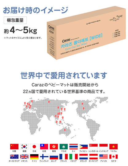 ノンホルム 防炎 プレイマット 140×200×4cm 4段 フロアマット ベビーマット 大判 床暖房対応 折りたたみ すべり止め Caraz(代引不可)
