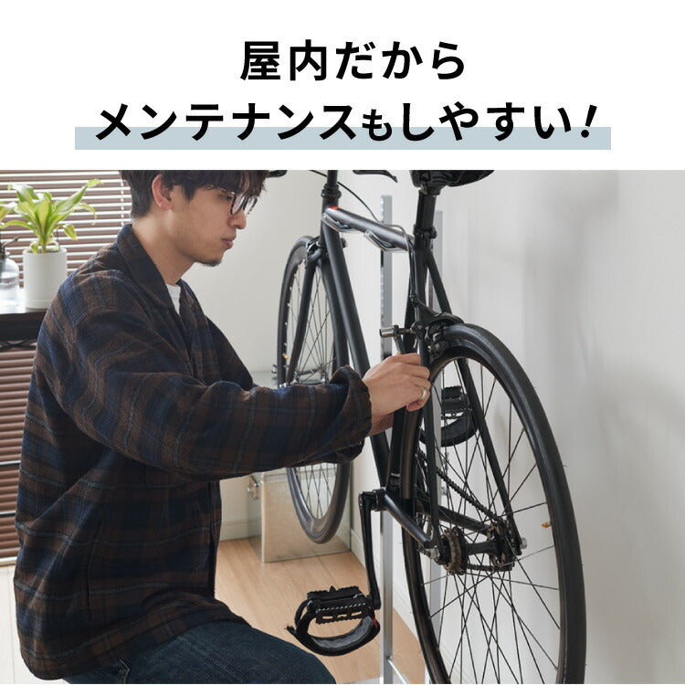 日本製 室内自転車スタンド 1台用 頑丈スチール サイクルスタンド 自転車置き ロードバイク マウンテンバイク スポーツサイクル 室内用 ディスプレイラック 自転車ラック 盗難防止 おしゃれ(代引不可)