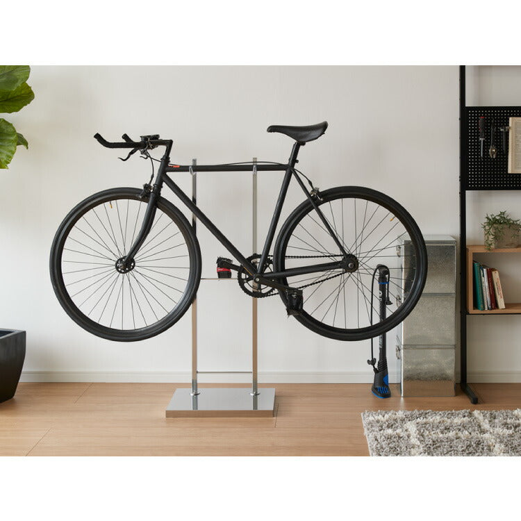 日本製 室内自転車スタンド 1台用 頑丈スチール サイクルスタンド 自転車置き ロードバイク マウンテンバイク スポーツサイクル 室内用 ディスプレイラック 自転車ラック 盗難防止 おしゃれ(代引不可)