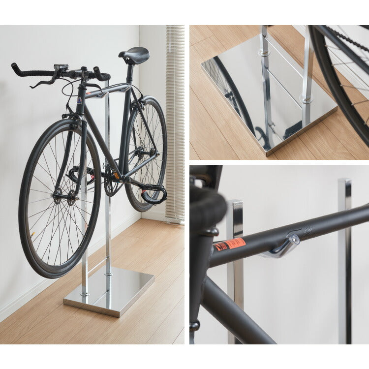 日本製 室内自転車スタンド 1台用 頑丈スチール サイクルスタンド 自転車置き ロードバイク マウンテンバイク スポーツサイクル 室内用 ディスプレイラック 自転車ラック 盗難防止 おしゃれ(代引不可)